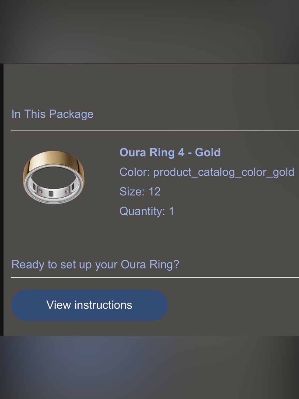 Oura Ring 4 — Gold Tone Smart Ring